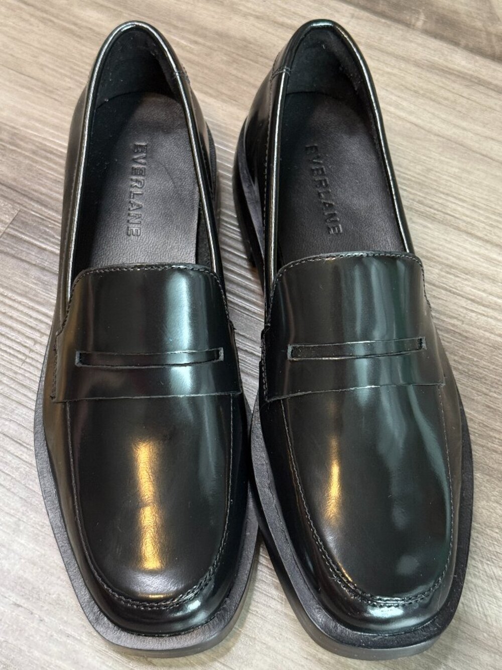 Everlane Black Leather Penny Loafers Women's 5.5